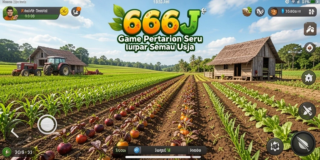 Tampilan screenshot gameplay 666J yang menampilkan kegiatan bertani