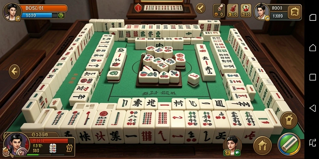 Gameplay Mahjong yang seru dan menyenangkan di BOS01.