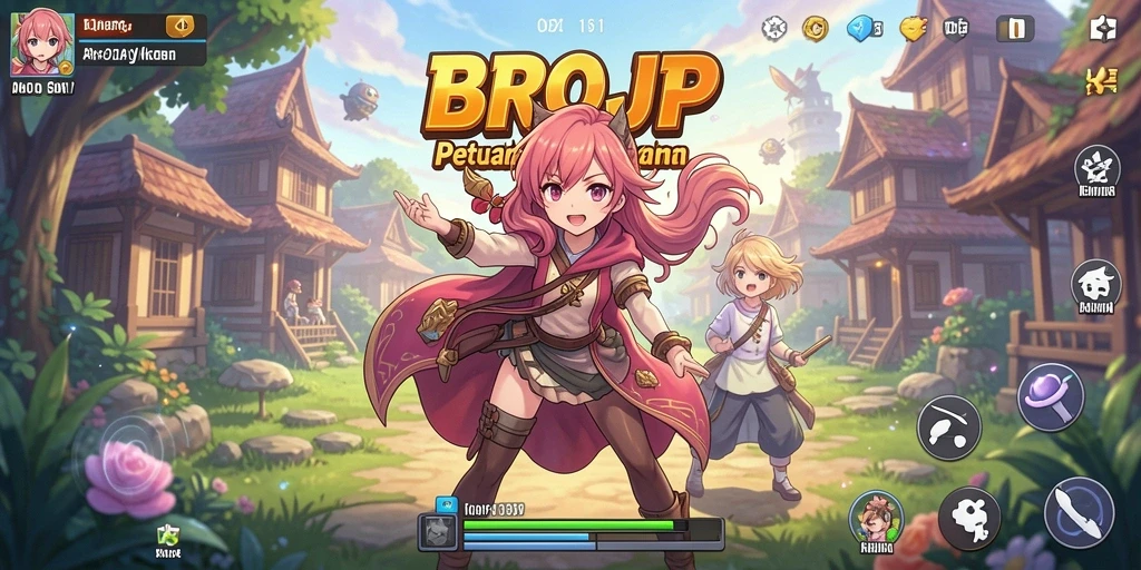 Screenshot gameplay <strong>BROJP</strong> yang menampilkan aksi seru dan karakter ikonik.