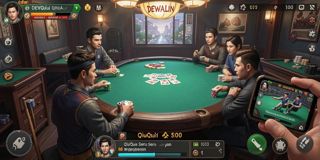 Tampilan gameplay seru QiuQiu di DEWALIN.