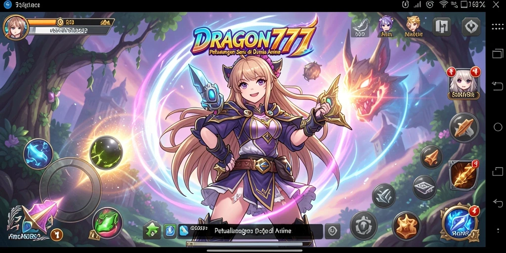 Screenshot DRAGON777 menampilkan pertarungan seru dengan karakter anime.
