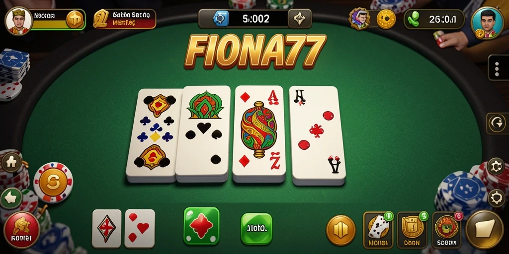 Tampilan gameplay seru dalam FIONA77 saat bermain Domino.
