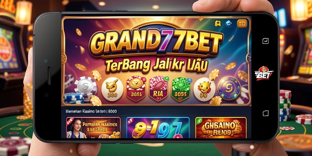 Tampilan dinamis dari gameplay kasino di GRAND77BET.