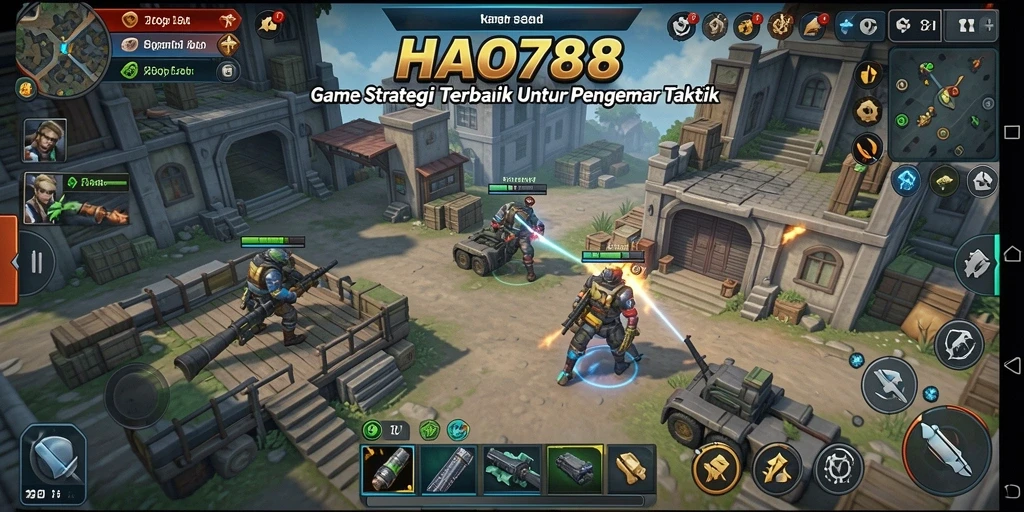 Tangkapan layar HAO788 memperlihatkan gameplay strategi yang intens.