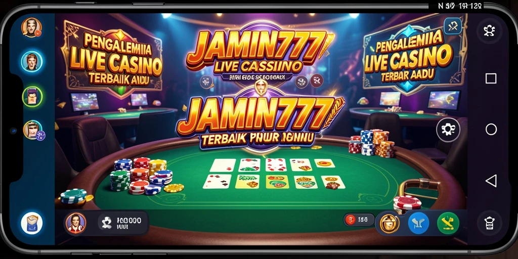 Screenshot gameplay JAMIN777 yang menampilkan suasana Live Casino yang mendebarkan.