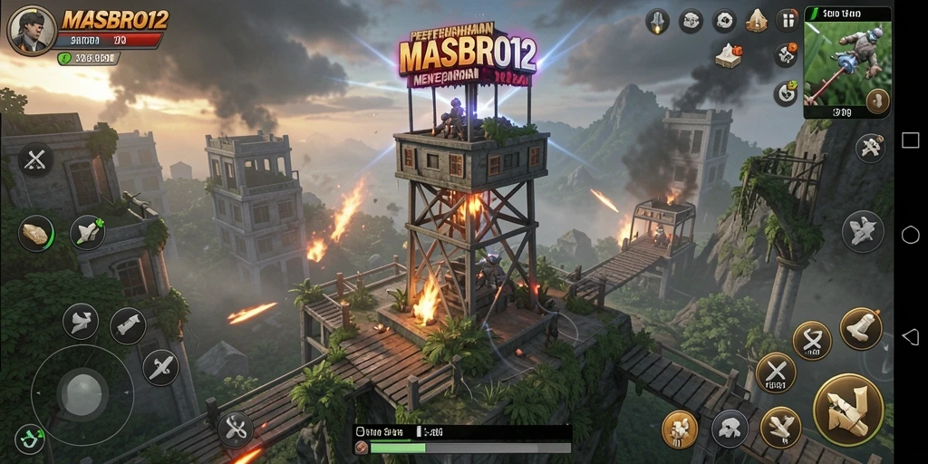 Screenshot gameplay Tower Defense MASBRO12 yang seru dan menantang.