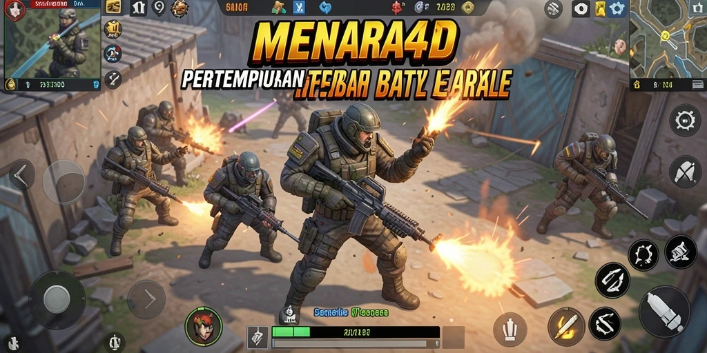 Screenshot gameplay MENARA4D dengan aksi Battle Royale mendebarkan.