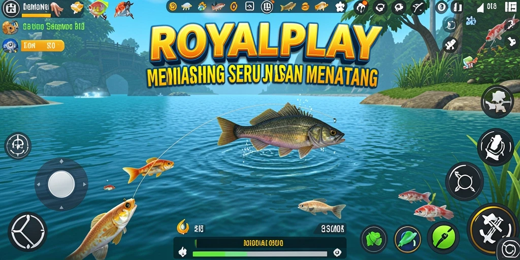 Tampilan gameplay ROYALPLAY yang menegangkan saat menangkap ikan besar.