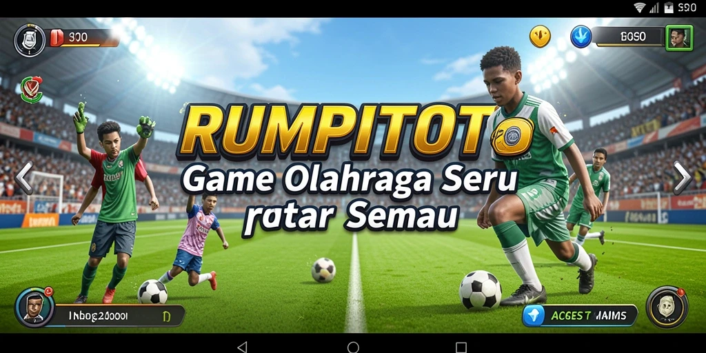 Screenshot utama RUMPITOTO menunjukkan aksi seru dalam gameplay olahraga.