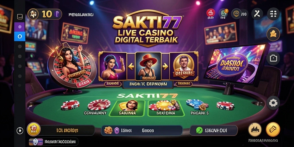 Tampilan menarik dari gameplay Live Casino SAKTI77 dengan dealer profesional.