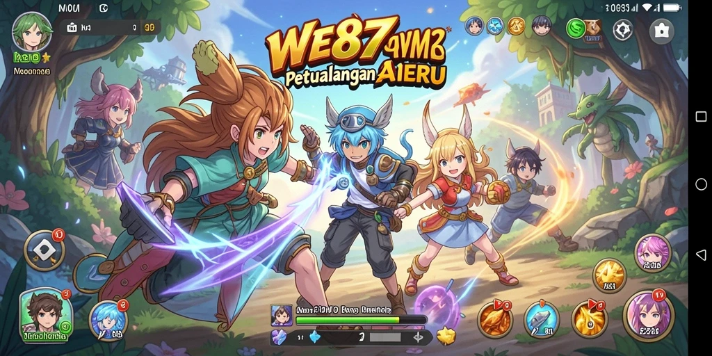 Tangkapan layar menunjukkan karakter anime dalam petualangan seru.